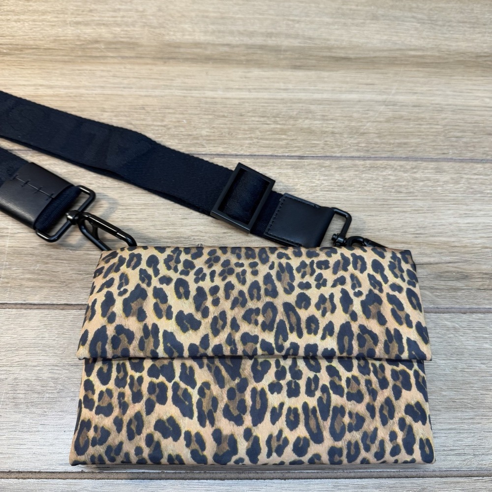 AllSaints Ezra Leopard Nylon Wallet Crossbody Bag
